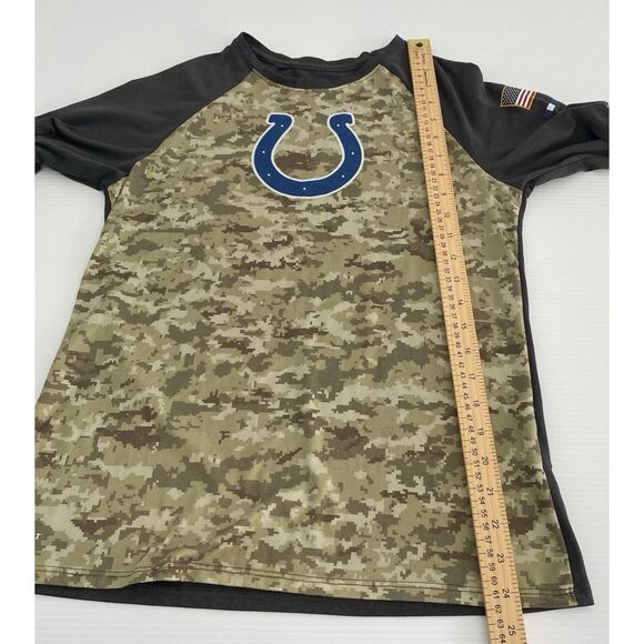 Nike Indianapolis Colts Shirt Youth Sz M Camo Salute to Service Athletic Dri Fit - Picture 5 of 9
